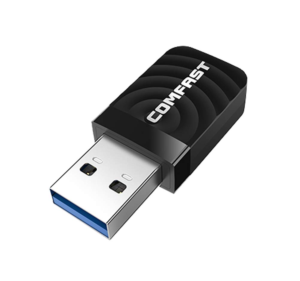 USB 3.0 WiFi Dongle - 5GHz Dual Band 1300Mbps Mini Wireless Network Adapter for PC, Laptop & Desktop - Supports Windows & Mac OS 10.9-10.14