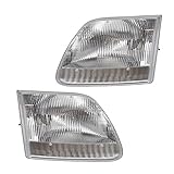 Headlights Headlamps Replacement Pair Set for Ford F-Series Pickup Truck Expedition SUV 3L3Z13008DA 3L3Z13008CA