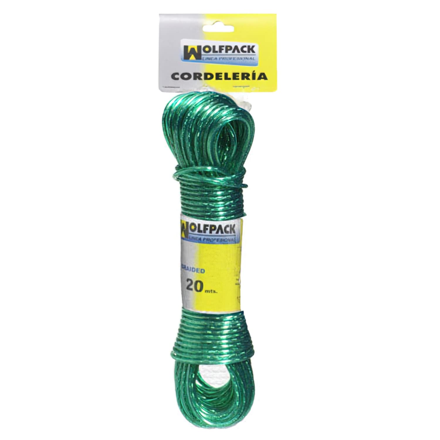 WOLFPACK 16010305 Laminated Steel Cable Diameter 3.5 mm (15 m ball), Green
