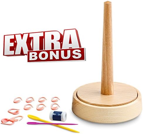 Yarn Holder (Original) Wooden Holder 7x4 with Spindle Chrocheting Knit Mechanism