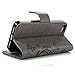 MOLLYCOOCLE iPhone SE 5S 5G Case, Luxury Gray Butterfly Stand Wallet Purse Credit Card ID Holders Magnetic Design Flip Folio TPU Soft Bumper PU Leather Ultra Slim Fit Cover for iPhone SE 5S 5