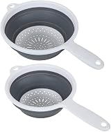 Addis Pop & Store 2 Pack Collapsible Colander 16.5cm 24cm White Grey view 1