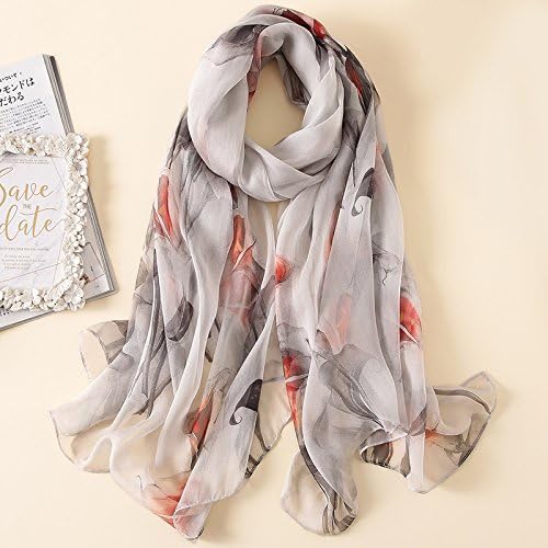 ZHANGYONG Silk Scarf Women'S Summer Thin Silk Scarf Sunscreen Oversized Shawl Mama Scarf