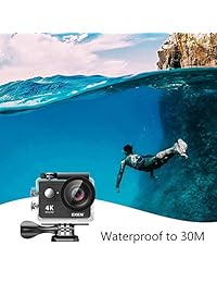 Cámara de acción EKEN H9R 4K, cámara deportiva Full HD WiFi a prueba de agua con video 4K25 1080P60 720P120fps, foto de 12 MP y lente gran angular 170, incluye 18 montajes, 2 baterías