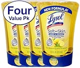 Lysol No-Touch Hand Soap Refill, 8.5 Fl Oz Soft on Skin Hard on Germs, Odor Neutralizing Lemon & Verbena Scent, 4 Count