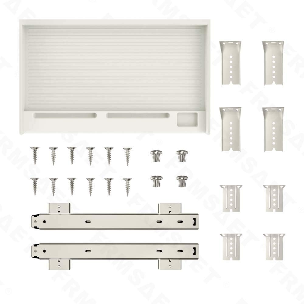 FRMSAET Office Furniture Accessories Keyboard Drawer Under Desk Multipurpose Tray with Adjustable Height Bracket-for Organize Keyboard, Tool, Pencil, Eraser (Large, Grey) : Office Products