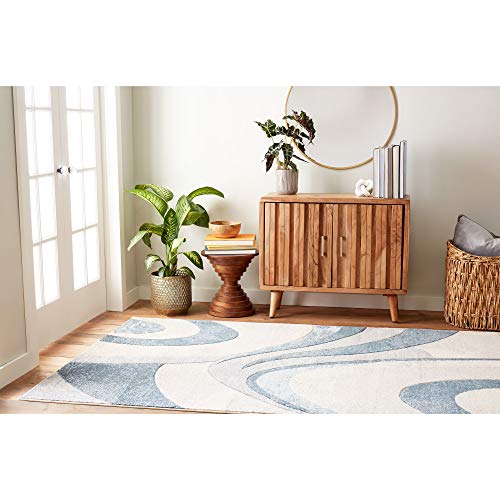 Home Dynamix Tribeca Slade Modern Area Rug, Abstract Blue 5'2"x7'2