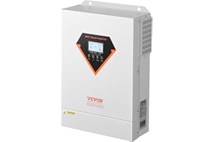 VEVOR Hybrid Solar Inverter, 6000W, All in One Pure Sine Wave Power Inverter Charger, 48V DC to 220/230V AC, with Built-in 120A MPPT Solar Controller, for Off-Grid System Lead Acid Lithium Battery
