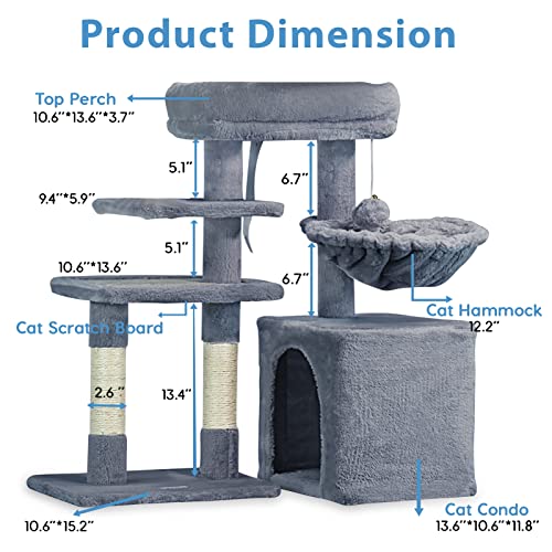 Pawstory Cat Tree Cat Tower, MultiLevel Cat Tree for Indoor Cats with
