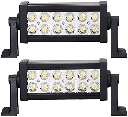 LED Light Bar, SOLCO Light 2x 8" 36W Spot LED Light Bar Work Light, IP67 Waterproof LED Off Road Lights, Driving Fog Light with Mounting Bracket for Off-road, Truck, Car, ATV, SUV, Jeep