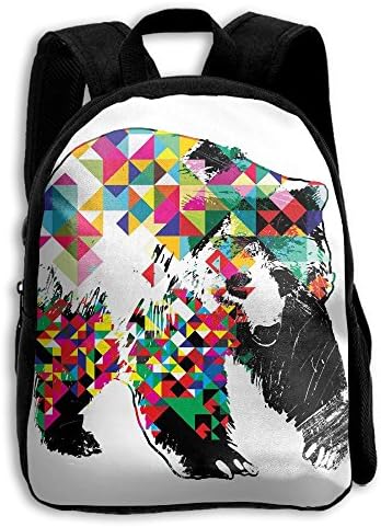 Boys Girls Geometric Bear Popular Printing Toddler Pre School Backpack Bags Lightweight