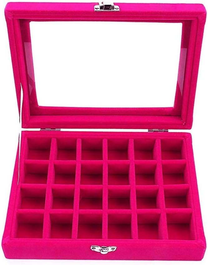 gshhd0 Schmuckkästchen Glas Deckel Schmuck Anzeige Schaukasten 12/24