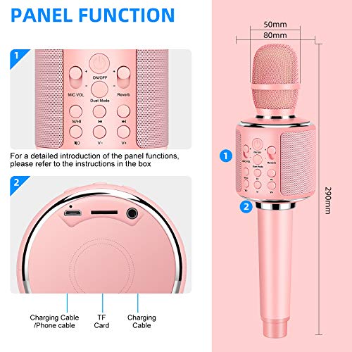Aokeo K-1 Wireless Bluetooth Karaoke Microphone.Volume is Loud, Sound Quality is Clear. Suitable for Android/iPhone/PC, Party, Christmas Gift, Kids Christmas Gift, Kids Birthday Gift(Rose Gold) - Thumbnail 4