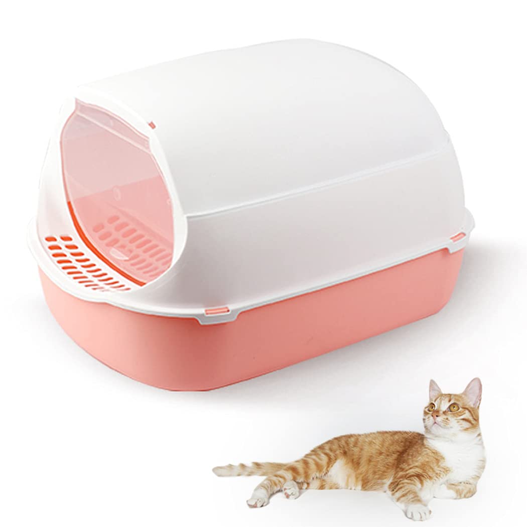 Lnrueg Cat Litter Box High Walls Hooded Washable Detachable Reusable