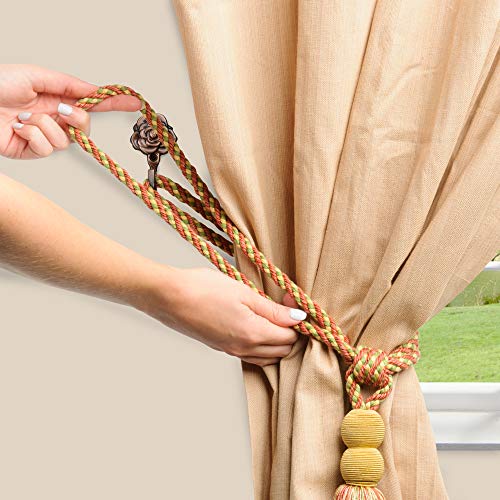 DÉCOPRO Contemporary,Modern|Green Mist, Sage, Honey Dew|Curtain and Drapery Tassel Tieback|9 1/2 inch (24cm) Tassel|30 inch (76cm) Spread (Embrace)|Style#: TBV9|Color: VNT32 - Sagebrush