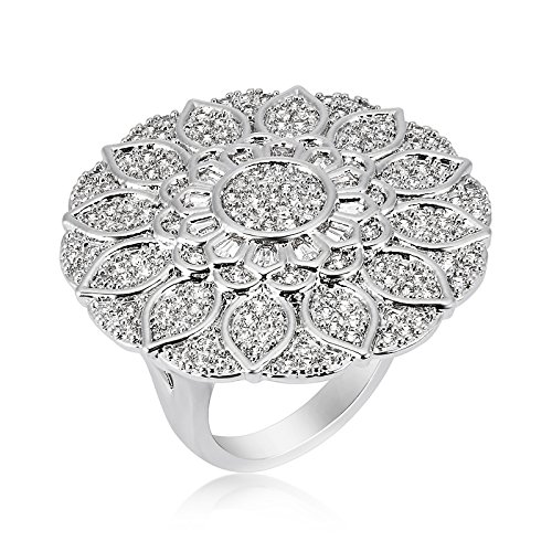 Circular Rhodium Finished Ring | Rings for Women Ring for Girlfriend