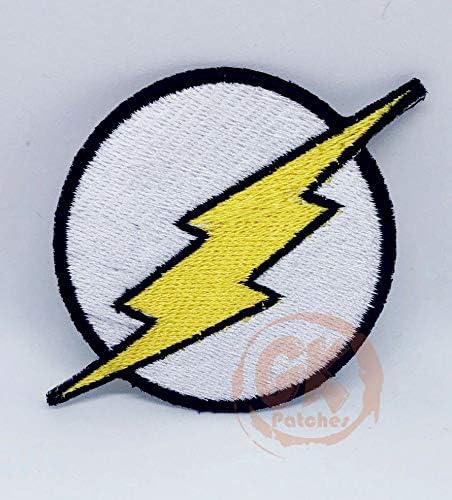 Comic Character Marvel Avengers and DC Comics Iron on Sew on Embroidered Patches (The Flash Logo-2)