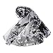 ChikaMika Floral Scarves for Women Black Peony Chiffon Scarves Lightweight Wrap Shawls
