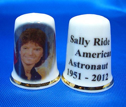Porcelain China Collectable Thimble - Sally Ride Astronaut 1951 - 2012 -- Free Gift Box