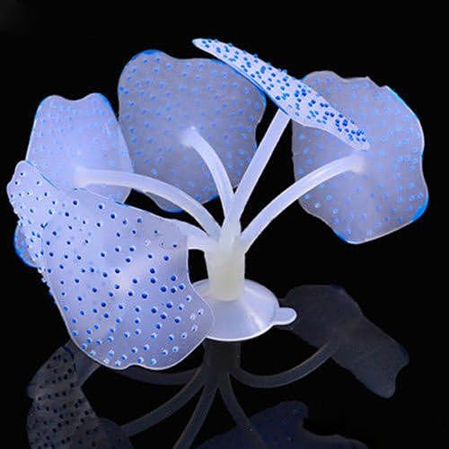 Oh! Ornament Artificial Plant Grass Coral Lotus for Fish Tank Aquarium D?cor Coral Blue No.29