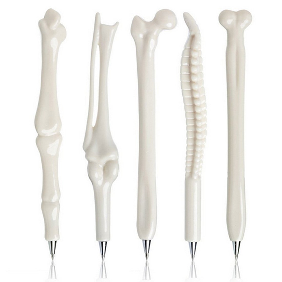 Allbusky Novelty Bone Shape Ballpoint Pens 0.7mm Black Ink for Doctors Nurses Medics Gift School Office Stationery (Bone Black)