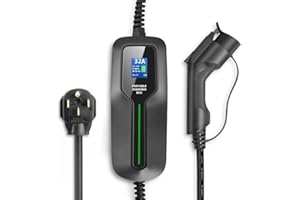 BESENERGY Level 2 EV Charger 32 Amp, ETL FCC Listed, NEMA14-50 Plug with 20ft Charging Cord, 220V-240V，Indoor/Outdoor，Suitabl