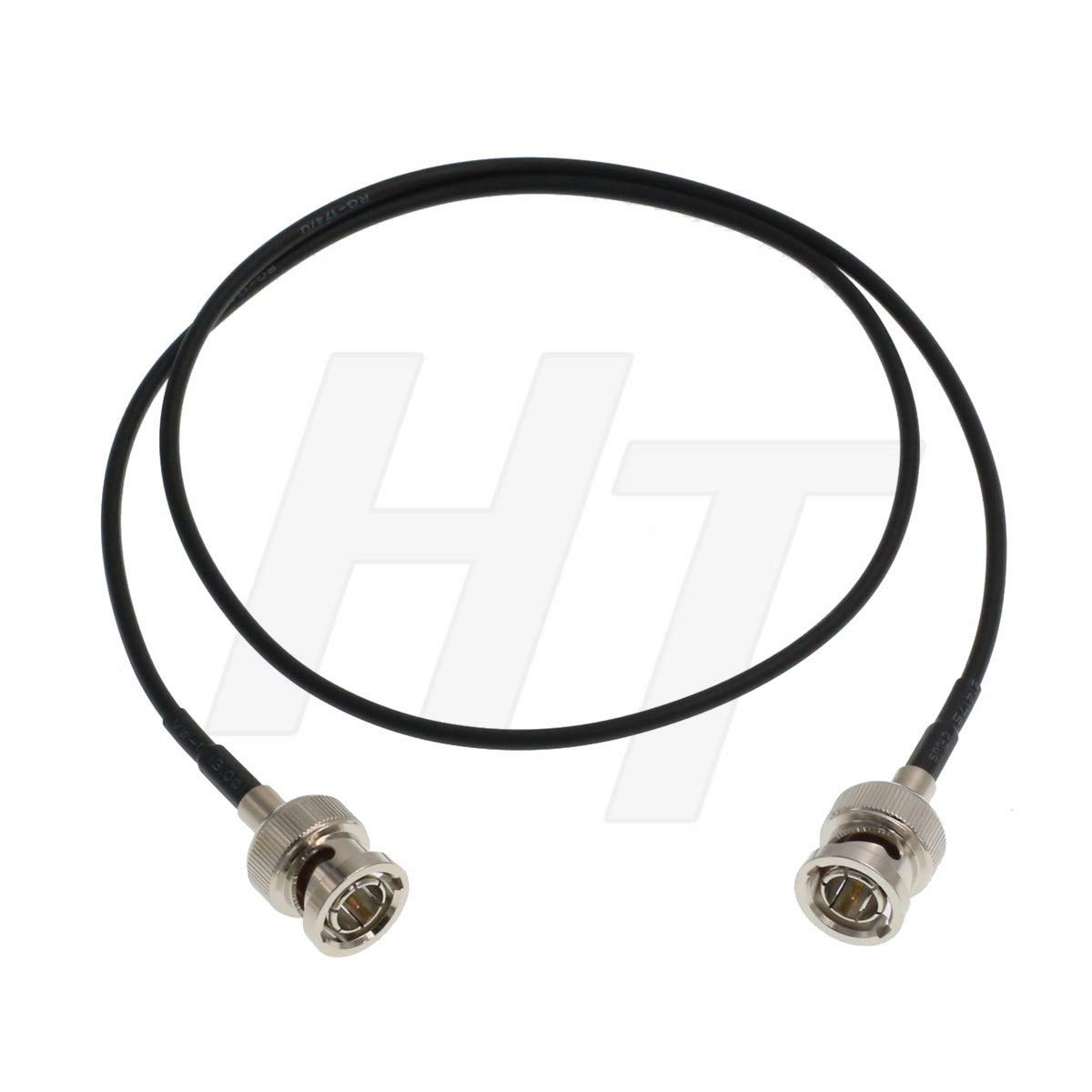 HangTon 1080p 3G HD SDI BNC Video Coaxial Cable for SmallHD Blackmagic Sony ARRI RED Camera Monitor Transmitter, Thin Soft RG174 45cm — image 1