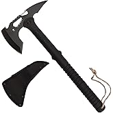 CHI SHANG Tactical Hatchet,Black Stainless Steel Camping Hatchet Axe with Nylon Sheath,Tactical Axe with Bottle Opener,Hex Wrenches,for Outdoor Splitting Wood,Hunting Survival