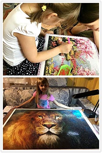 LPRTALK DIY 5D Diamond Painting by Number Kit for Kids Adults, Full Square Drill Diamond Art Embroidery Dotz Kit Cross Stitch Mosaic Making Arts Craft Canvas for Wall Decor Guardian Angel 12X16 inches