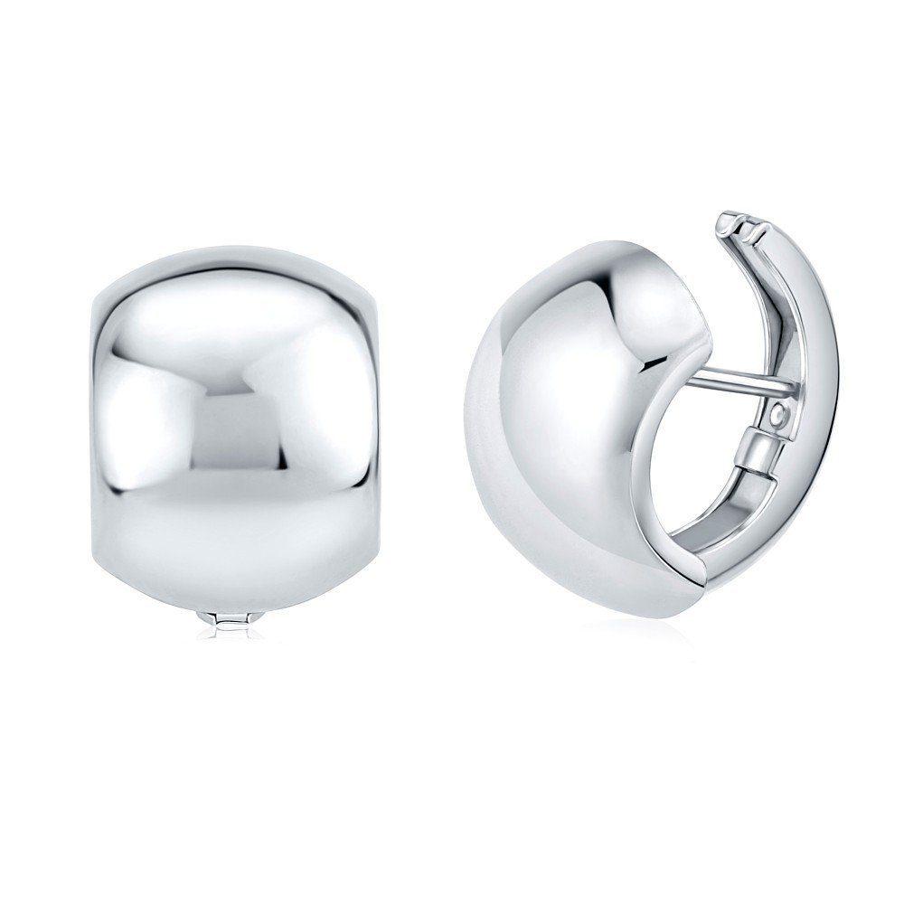 SILVEGO – SILVEGOB30575 - Women's 925 Sterling Silver Earrings Wide Huggie