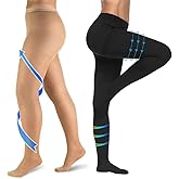 20-30mmHg Compression Pantyhose for Women, Medical Compression Stockings, High Waist Opaque Compression Tights for Lymphadema Edema, Swelling, Varicose Veins, Support Hose for Teacher Doctor