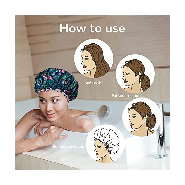 Satin-Bonnet-Shower-Cap-for-Women-Long-HairLarge-Shower-Cap-for-kids-Sleep-Cap-Hair-Bonnet-Reusable-Shower-Hat-Double-Layer-Waterproof-Bath-Hair-Cap-Girls-Head-Cap-Ladies-Spa-Salon Satin Bonnet Shower Cap for Women Long Hair,Large Shower Cap for kids Sleep Cap Hair Bonnet Reusable Shower Hat Double…