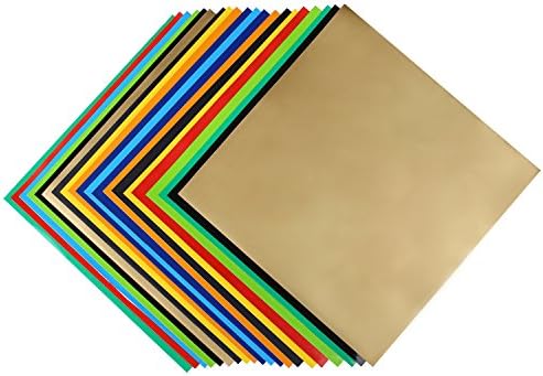 Permanent Adhesive Vinyl Sheets Assorted 10 Colors - 20 Sheets - 12 Inch Square for Cricut, Silhouette, Pazzlesre and Other Cutters