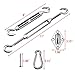 Ollieroo Shade Sail Hardware Kit for Rectangle and Square Sun Shade Sail Installation 8 Inches Silver (with Screws)