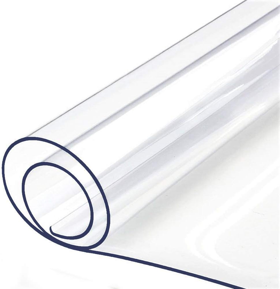 Dining Coffee Table Protector Clear Plastic Tablecloth Cover PVC Vinyl Wood Marble Glass Tabletop Topper Protection Pad Easy Clean Polyester Wipeable Waterproof Table Cloths Mat 30 x 120 96 102 108 "