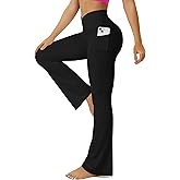 FOHOFO Yoga Pants Women, Flare Leggings for Women with Pockets Crossover High Waisted Bootcut Yoga Pants