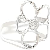 MYANAIL Hollow Flower Ring for Women Petals Floral Wrap Finger Statement Ring Minimalist Stainless Steel Gold-Plated Ring Jewelry Large Flower Open Adjustable Daisy Wrap Rings