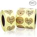 EOOUT 1500pcs Heart Shape Thank You Stickers, Kraft Paper Thank You Adhesive Labels , Heart and Round, 3 Patterns
