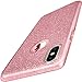 TOZO for iPhone X Case Shiny Bling Crystal Glitter Sparkle Support Wireless Charging Premium Three Layer Hybrid PC+TPU TPU Soft Grip Cover Shell for Apple 5.8 in iPhone X/iPhone 10 Pink