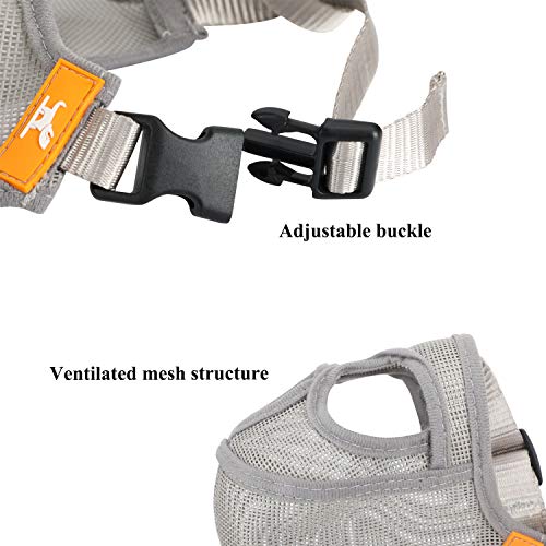 wintchuk Short Snout Dog Muzzle Mesh Mask-Stop Dog for Biting Barking Chewing, Adjustable(M, Grey) - Thumbnail 3