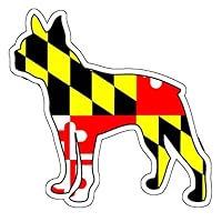 Dester Designs Maryland Flag Boston Terrier Sticker