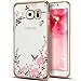[Secret Garden] HAOTP(TM) Beauty Luxury Butterfly Floral Flower Diamonds Shiny Plating Frame Plating Bumper Soft Flexible TPU Transparent Skin Case for Samsung Galaxy NOTE 5-Swarovski (Gold/Pink)