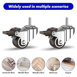 GBL Heavy Duty Swivel Casters with 4 Brakes + Bolts
