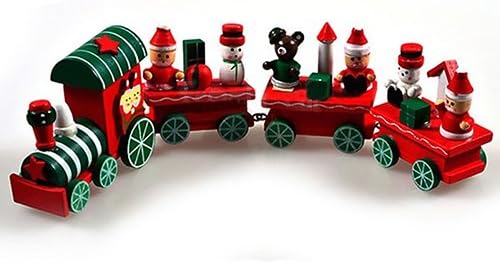 wooden christmas train set