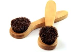 HiKin Facial Cleansing Brush, Wood Handle Soft Horsehair Natural Bristles Face Brush Cleanser, 2 Pack Face Skin Care Exfoliating Scrub Brush.