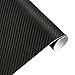 Karlor 3D Carbon Fiber Vinyl Film Car Wrap Sticker 5ft x 1ft Sheet Roll Black Interior DIY 12 Inch x 60 Inch (Black)