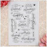 Kwan Crafts Word Friend thank you Star everything IS BETTER Clear Stamps for Card Making Decoration and DIY Scrapbooking