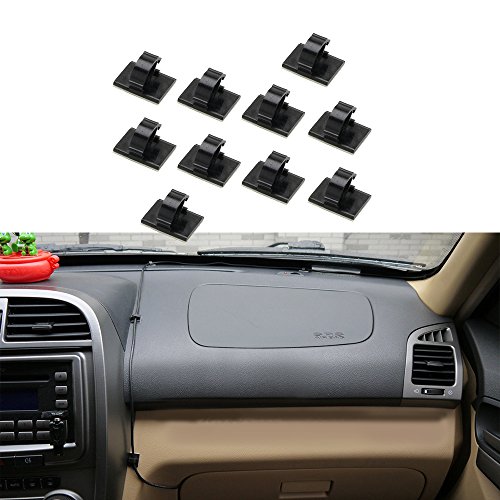 Wall of Dragon 10 Pcs/Set Car Wire Tie Cable Mount Clamp Clip Interior Accessories Stowing Tidying Self-adhesive Auto Fastener Plastic