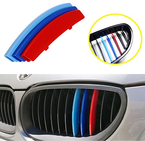 9 MOON Car Grille Insert Trims For 2004-2010 BMW E60 5 Series 525i 528i 530i 535i 540i 545i 550i M5 Front Center Kidney Grilles (11 Beams)
