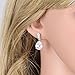 GULICX Silver Tone White CZ Clear Zircon Engagement Party Women Sparkle Dangle Earrings